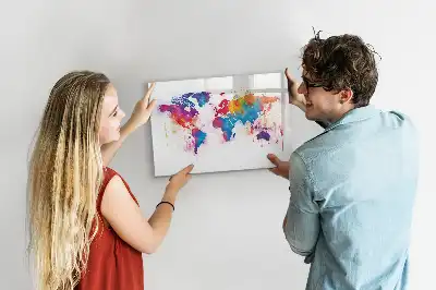 Schreib-Magnettafel in Weltkarten-Optik
