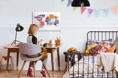 Schreib-Magnettafel in Weltkarten-Optik