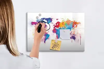Schreib-Magnettafel in Weltkarten-Optik