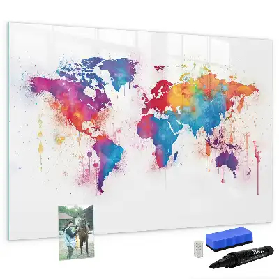 Schreib-Magnettafel in Weltkarten-Optik