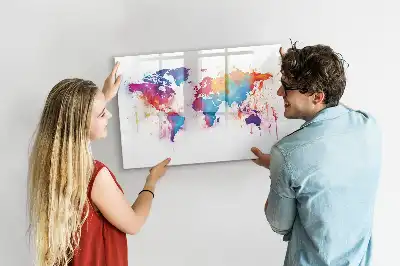Schreib-Magnettafel in Weltkarten-Optik