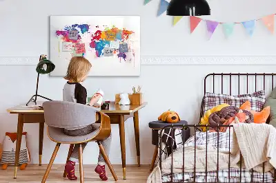Schreib-Magnettafel in Weltkarten-Optik