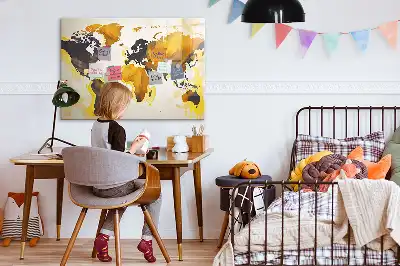 Beschreibbare Magnettafel mit Weltkarten-Abstraktion