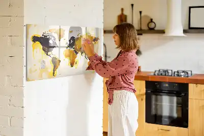 Beschreibbare Magnettafel mit Weltkarten-Abstraktion