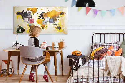 Beschreibbare Magnettafel mit Weltkarten-Abstraktion