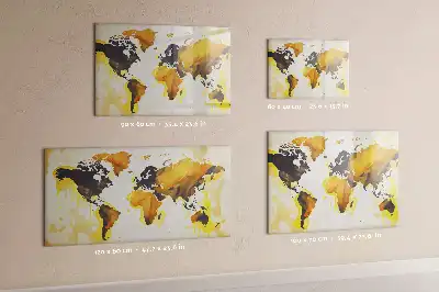 Beschreibbare Magnettafel mit Weltkarten-Abstraktion