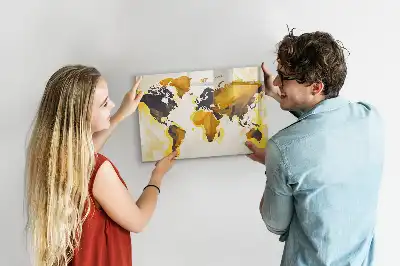 Beschreibbare Magnettafel mit Weltkarten-Abstraktion