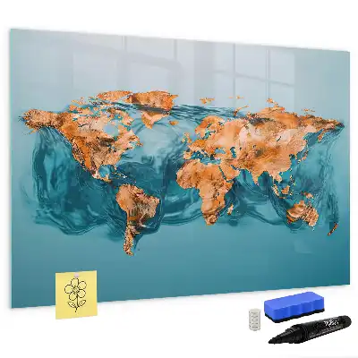 Schreib-Magnettafel im Design Abstrakte Weltkarte