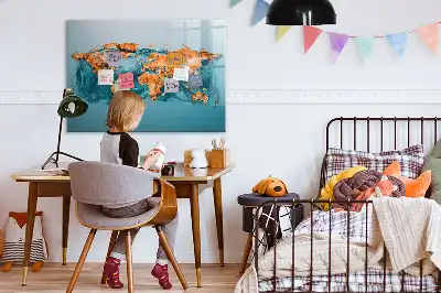 Schreib-Magnettafel im Design Abstrakte Weltkarte