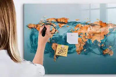 Schreib-Magnettafel im Design Abstrakte Weltkarte