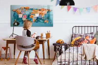 Schreib-Magnettafel im Design Abstrakte Weltkarte
