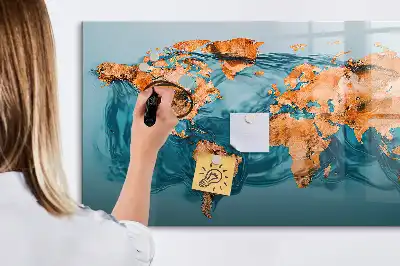 Schreib-Magnettafel im Design Abstrakte Weltkarte