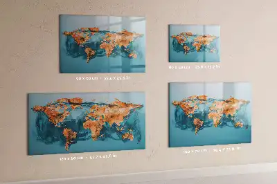 Schreib-Magnettafel im Design Abstrakte Weltkarte