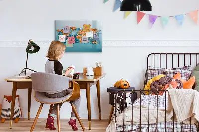 Schreib-Magnettafel im Design Abstrakte Weltkarte