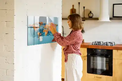 Schreib-Magnettafel im Design Abstrakte Weltkarte