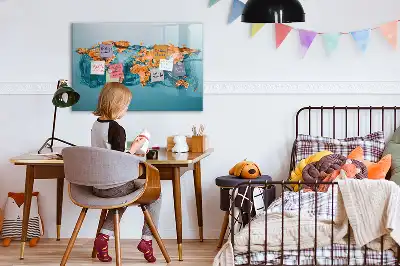 Schreib-Magnettafel im Design Abstrakte Weltkarte