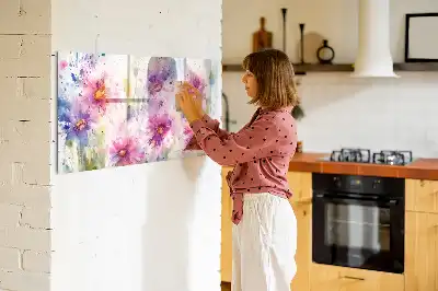Schreib-Magnettafel mit Motiv gemalte Blumen