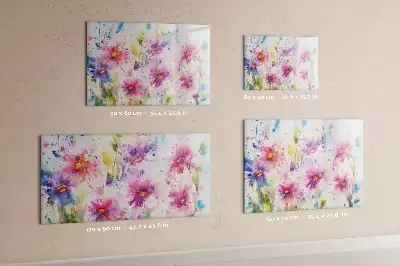 Schreib-Magnettafel mit Motiv gemalte Blumen