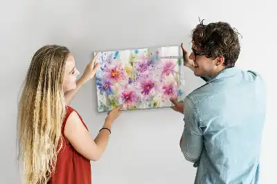 Schreib-Magnettafel mit Motiv gemalte Blumen
