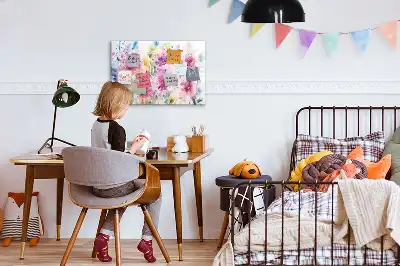 Schreib-Magnettafel mit Motiv gemalte Blumen