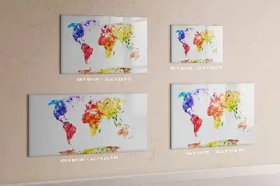 Schreib-Magnettafel mit Aquarell-Weltkarte