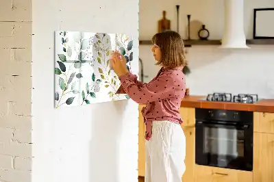 Magnettafel beschreibbar mit Motiv aus Pflanzenblättern