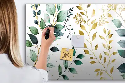 Magnettafel beschreibbar mit Motiv aus Pflanzenblättern