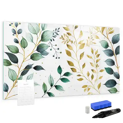 Magnettafel beschreibbar mit Motiv aus Pflanzenblättern