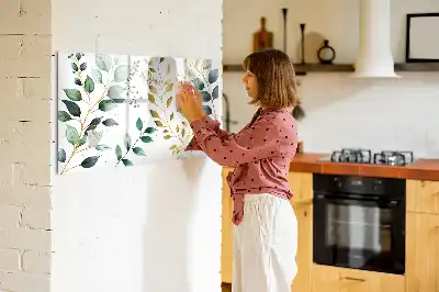 Magnettafel beschreibbar mit Motiv aus Pflanzenblättern