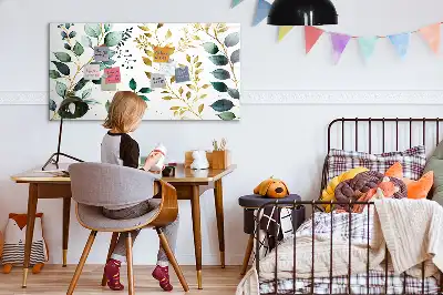 Magnettafel beschreibbar mit Motiv aus Pflanzenblättern