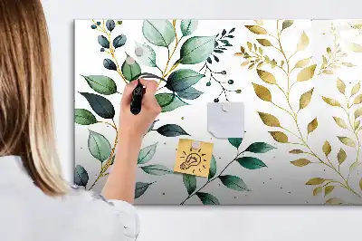 Magnettafel beschreibbar mit Motiv aus Pflanzenblättern