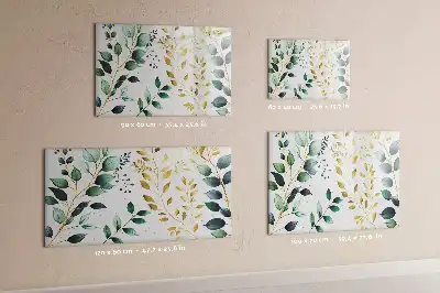 Magnettafel beschreibbar mit Motiv aus Pflanzenblättern