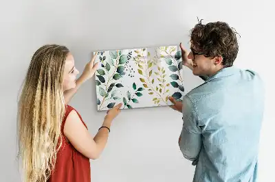 Magnettafel beschreibbar mit Motiv aus Pflanzenblättern