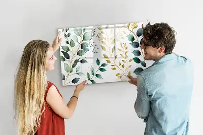 Magnettafel beschreibbar mit Motiv aus Pflanzenblättern