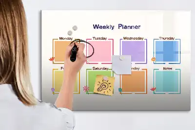 Wochenplaner als magnetische Schreibtafel