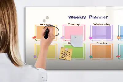 Wochenplaner als magnetische Schreibtafel