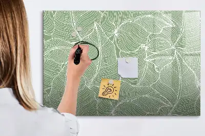 Beschreibbare Magnettafel mit Blättermuster