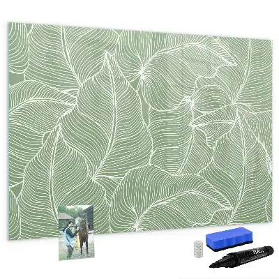 Beschreibbare Magnettafel mit Blättermuster