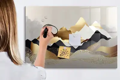 Beschreibbare Magnettafel mit Berg-Abstraktion