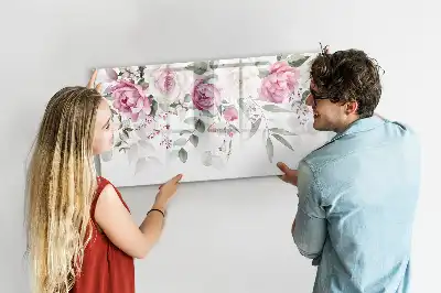 Schreib-Magnettafel mit Aquarell-Rosen-Motiv