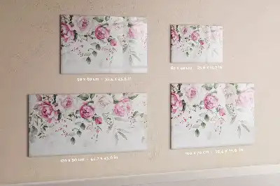Schreib-Magnettafel mit Aquarell-Rosen-Motiv