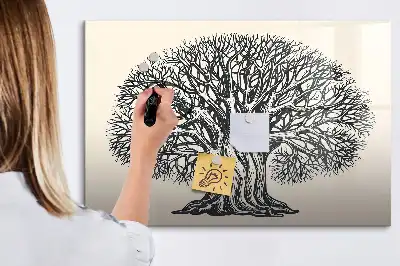 Beschreibbare Magnettafel in Form eines großen Naturbaums