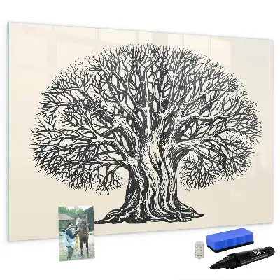 Beschreibbare Magnettafel in Form eines großen Naturbaums