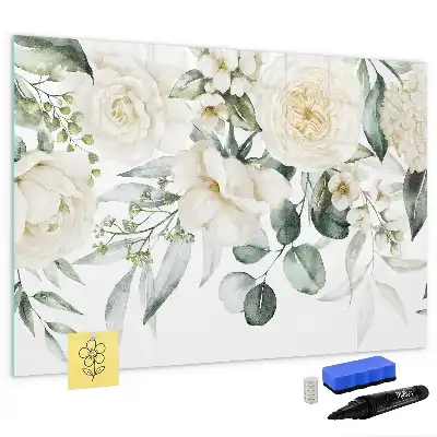 Schreib-Magnettafel Blumen