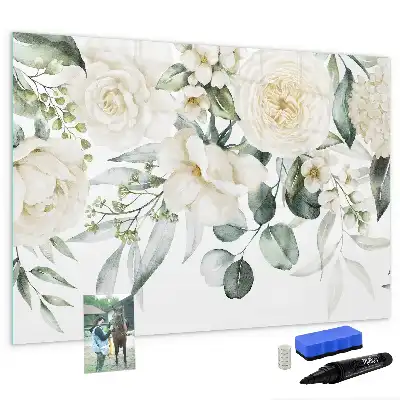 Schreib-Magnettafel Blumen