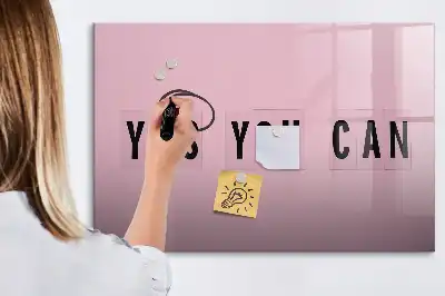 Schreib-Magnettafel mit Aufschrift Ja du kannst