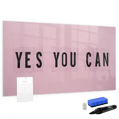 Schreib-Magnettafel mit Aufschrift Ja du kannst
