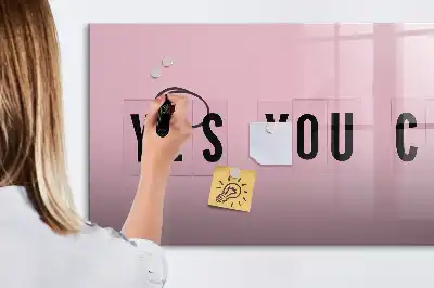Schreib-Magnettafel mit Aufschrift Ja du kannst