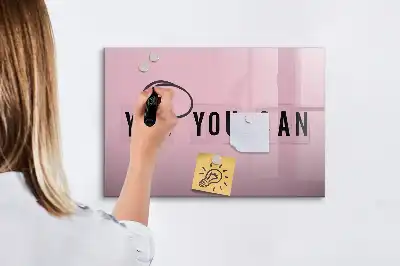Schreib-Magnettafel mit Aufschrift Ja du kannst