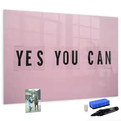 Schreib-Magnettafel mit Aufschrift Ja du kannst